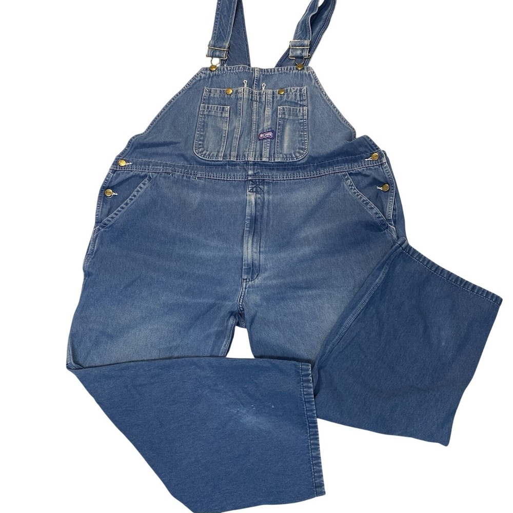 Big Smith Overalls Mens 46x28‎ Blue Denim Bib Carpenter Workwear